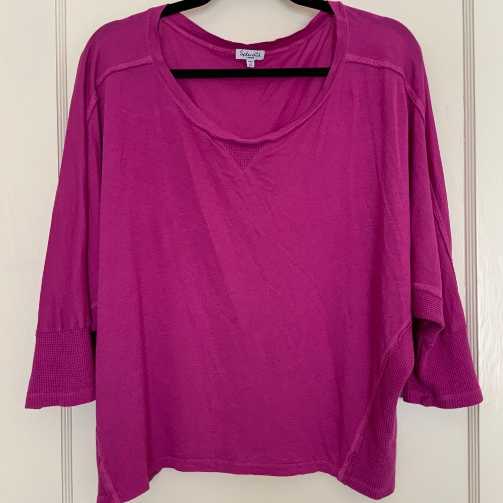 SPLENDID Magenta Pink Bat Wing Tee, Sz L